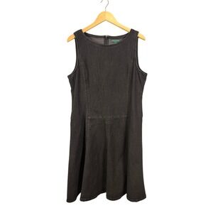 Lauren Jeans Vintage 90'S Ralph Lauren Denim Dress Black A-Line Size 14